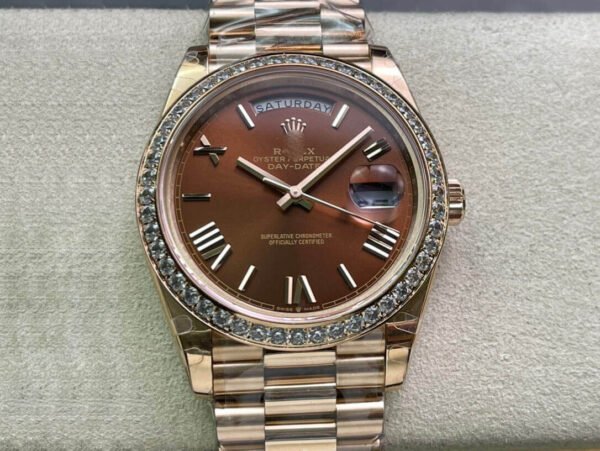 1:1 SUPER REPLICA ROLEX DAY DATE M228345RBR-0009 EW FACTORY GOLD STRAP