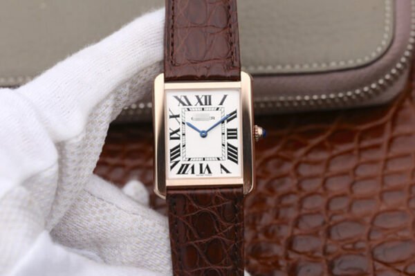 1:1 SUPER REPLICA CARTIER TANK W5200025 K11 FACTORY BROWN STRAP