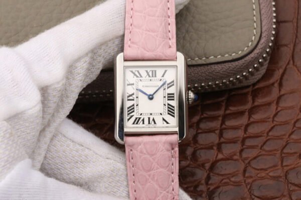 1:1 SUPER REPLICA CARTIER TANK LADIES K11 FACTORY PINK STRAP