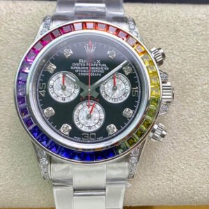 1:1 SUPER REPLICA ROLEX DAYTONA 116599 RBOW TW FACTORY BLACK DIAMOND-SET BEZEL