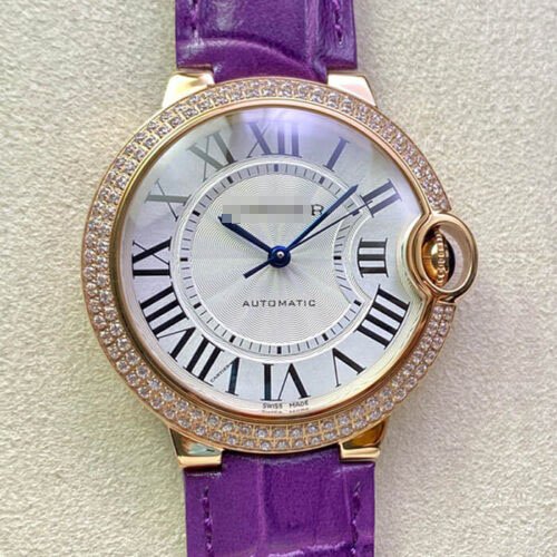 1:1 SUPER REPLICA BALLON BLEU DE CARTIER 36MM WJBB0009 3K FACTORY PURPLE STRAP