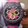1:1 SUPER REPLICA ROLEX DAYTONA COSMOS CHRONOGRAPH CARBON FIBER EDITION PINK EXPLODED DRAGON DIAL