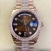 1:1 REPLICA ROLEX DAY DATE M128345RBR-0041 EW FACTORY BROWN DIAMOND BEZEL