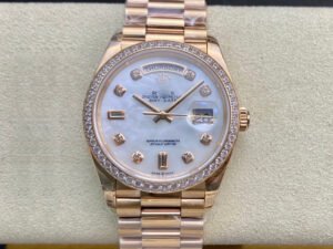 1:1 SUPER REPLICA ROLEX DAY DATE 128238 EW FACTORY WHITE DIAL GOLD STRAP