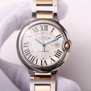 1:1 SUPER REPLICA BALLON BLEU DE CARTIER W69009Z3 WRAP GOLD V9 FACTORY SILVER WHITE DIAL