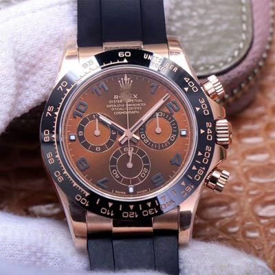 1:1 SUPER REPLICA ROLEX DAYTONA M116515LN-0015 NOOB FACTORY BROWN DIAL 4130 MOVEMENT