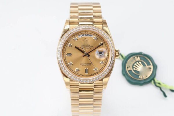1:1 REPLICA ROLEX DAY DATE M128348RBR-0008 EW FACTORY GOLD CASE