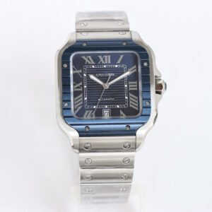 1:1 SUPER REPLICA CARTIER SANTOS GF FACTORY BLUE BEZEL