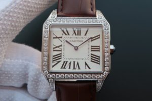 1:1 SUPER REPLICA CARTIER SANTOS WH100651 V6 FACTORY BROWN STRAP