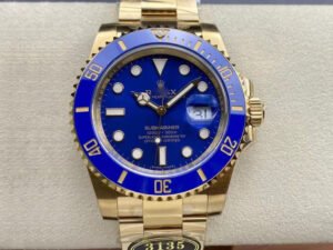 1:1 SUPER REPLICA ROLEX SUBMARINER M116618LB-0003 CLEAN FACTORY GOLD STRAP
