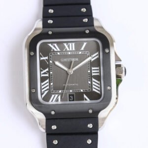 1:1 SUPER REPLICA CARTIER SANTOS WSSA0037 GF FACTORY V2 BLACK STRAP