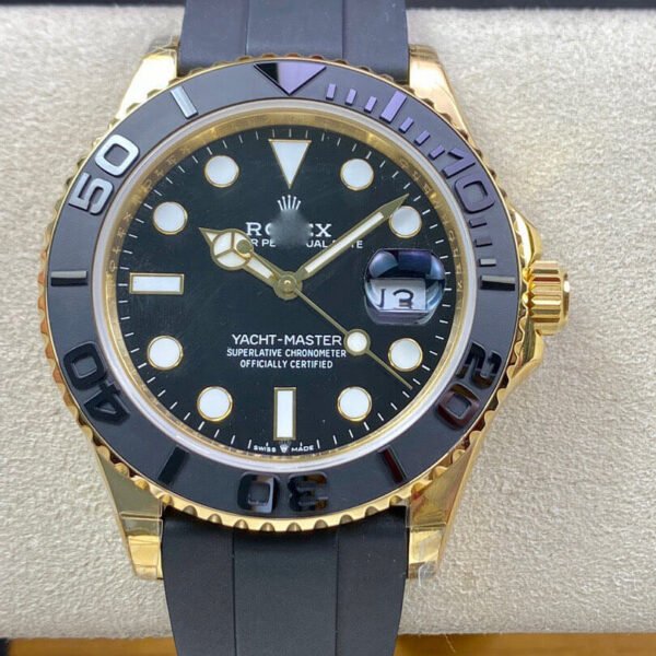 1:1 SUPER REPLICA ROLEX YACHT MASTER M226658-0001 42MM OW FACTORY BLACK RUBBER STRAP