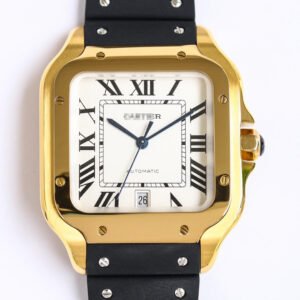 1:1 SUPER REPLICA CARTIER SANTOS WGSA0009 GF FACTORY V2 YELLOW CASE