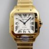 1:1 SUPER REPLICA CARTIER DE SANTOS W20112Y1 BV FACTORY WHITE DIAL YELLOW STRAP