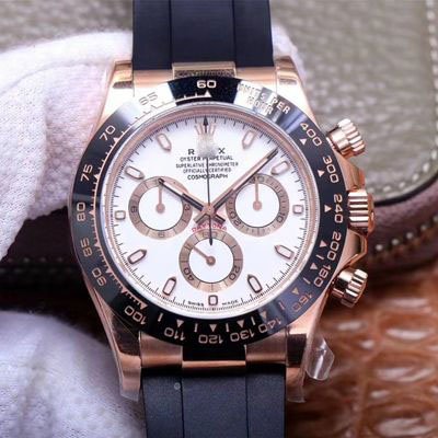 1:1 SUPER REPLICA ROLEX DAYTONA M116515LN-0019 NOOB FACTORY WHITE DIAL 4130 MOVEMENT