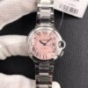 1:1 SUPER REPLICA BALLON BLEU DE CARTIER 33MM W6920041 V6 FACTORY STAINLESS STEEL PINK DIAL