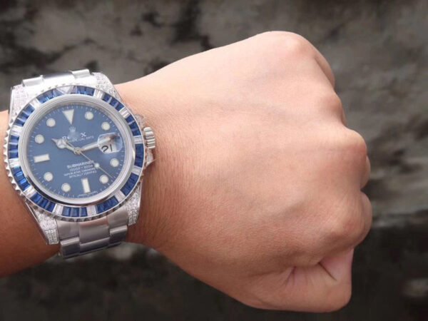 1:1 SUPER REPLICA ROLEX SUBMARINER DATE 116619LB DIAMOND CUSTOMIZED EDITION GS FACTORY BLUE DIAL