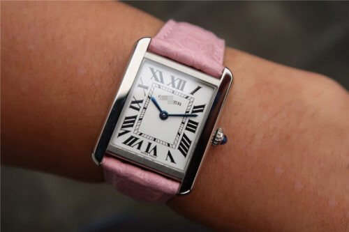 1:1 SUPER REPLICA CARTIER TANK LADIES K11 FACTORY PINK STRAP