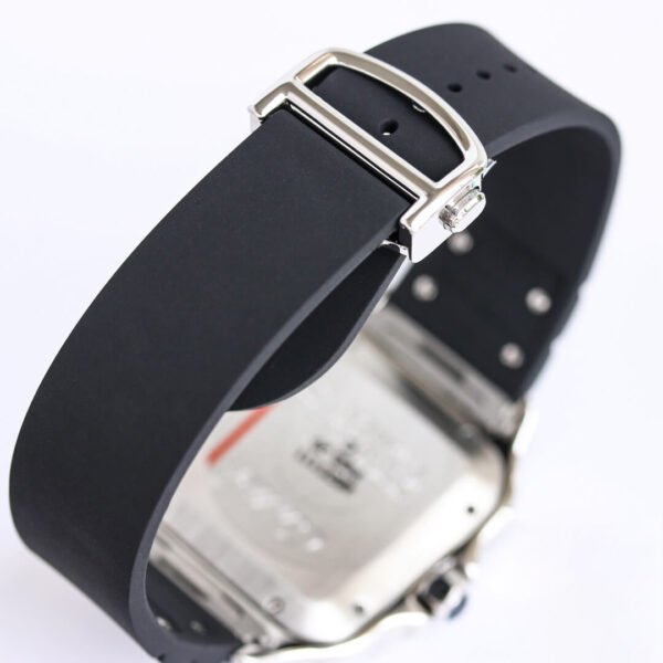 1:1 SUPER REPLICA CARTIER SANTOS WSSA0018 GF FACTORY V2 BLACK RUBBER STRAP