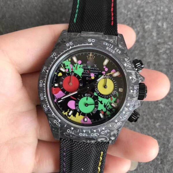 1:1 SUPER REPLICA ROLEX DAYTONA COSMOGRAPH CARBON FIBER DIW CUSTOMIZED VERSION NOOB FACTORY COLOR DIAL