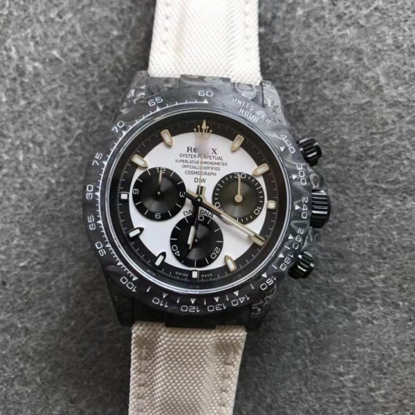 1:1 SUPER REPLICA ROLEX DAYTONA COSMOGRAPH CARBON FIBER DIW CUSTOMIZED VERSION NOOB FACTORY WHITE DIAL