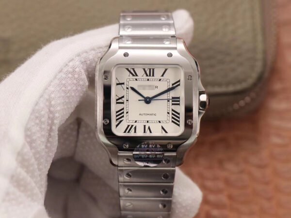 1:1 SUPER REPLICA CARTIER SANTOS WSSA0029 BV FACTORY SILVER WHITE DIAL