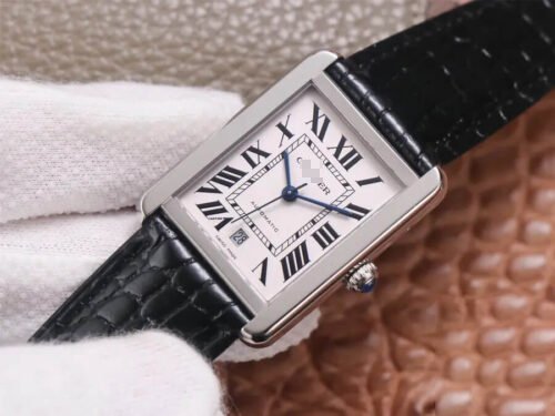 1:1 SUPER REPLICA CARTIER TANK WSTA0029 V9 FACTORY BLACK STRAP