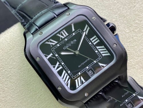 1:1 SUPER REPLICA CARTIER SANTOS WSSA0039 GF FACTORY BLACK STRAP
