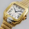 1:1 SUPER REPLICA CARTIER DE SANTOS W20112Y1 BV FACTORY WHITE DIAL YELLOW STRAP