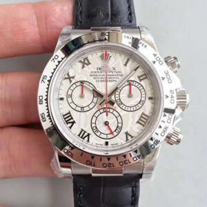 1:1 SUPER REPLICA ROLEX DAYTONA COSMOGRAPH 116520 JH FACTORY BLACK LEATHER STRAP