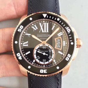 1:1 SUPER REPLICA CALIBRE DE CARTIER DIVER W7100052 42MM JF FACTORY BLACK DIAL