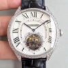 1:1 SUPER REPLICA DRIVE DE CARTIER W4100013 TOURBILLON WHITE TEXTURED DIAL