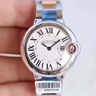 1:1 SUPER REPLICA BALLON BLEU DE CARTIER LADIES W6920033 36MM V6 FACTORY WHITE TEXTURED DIAL