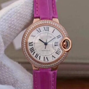 1:1 SUPER REPLICA CARTIER BALLON BLEU 36MM ROSE GOLD V9 FACTORY SILVER DIAL