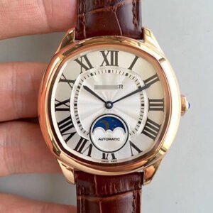 1:1 SUPER REPLICA DRIVE DE CARTIER MOONPHASE WGNM0008 ROSE GOLD SILVER DIAL