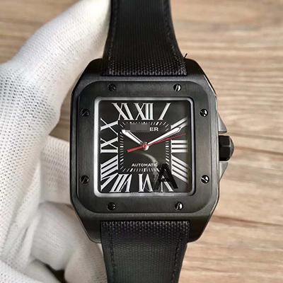 1:1 SUPER REPLICA CARTIER SANTOS 100 XL WSSA0006 V6 FACTORY BLACK DIAL