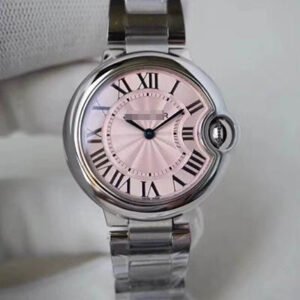 1:1 SUPER REPLICA BALLON BLEU DE CARTIER 33MM V6 FACTORY PINK DIAL