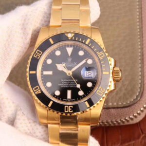 1:1 SUPER REPLICA ROLEX SUBMARINER DATE 116618LN VR FACTORY 18K YELLOW GOLD WRAPPED BLACK DIAL