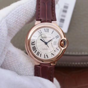 1:1 SUPER REPLICA BALLON BLEU DE CARTIER LADIES 33MM V6 FACTORY 18K ROSE GOLD CASE WHITE DIAL