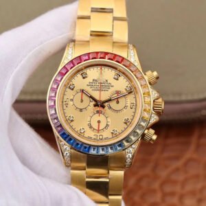 1:1 SUPER REPLICA ROLEX DAYTONA COSMOGRAPH RAINBOW 116598RBOW BL FACTORY GOLD DIAL