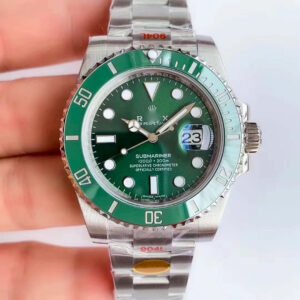 1:1 SUPER REPLICA ROLEX SUBMARINER DATE OYSTER 40MM OYSTERSTEEL 116610LV NOOB FACTORY V10 GREEN DIAL WATCH