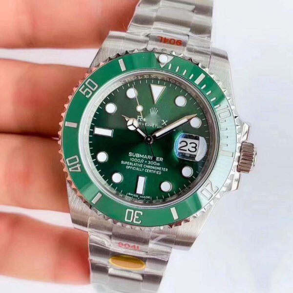 1:1 SUPER REPLICA ROLEX SUBMARINER DATE OYSTER 40MM OYSTERSTEEL 116610LV NOOB FACTORY V10 GREEN DIAL WATCH