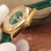 1:1 SUPER REPLICA ROLEX DAY-DATE 36MM GREEN ENAMEL DIAMOND GYPSOPHILA GOLD DIAL WATCH