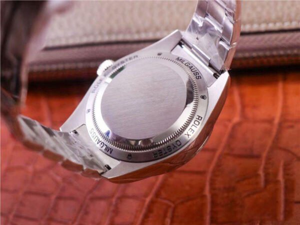 1:1 SUPER REPLICA ROLEX MILGAUSS BASE 116400 LABEL NOIR DESIGN LNT01HS-001 JB FACTORY SILVER CASE WATCH