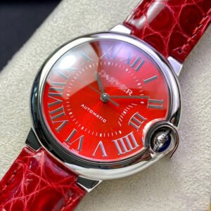 1:1 SUPER REPLICA BALLON BLEU DE CARTIER 36MM 3K FACTORY RED STRAP