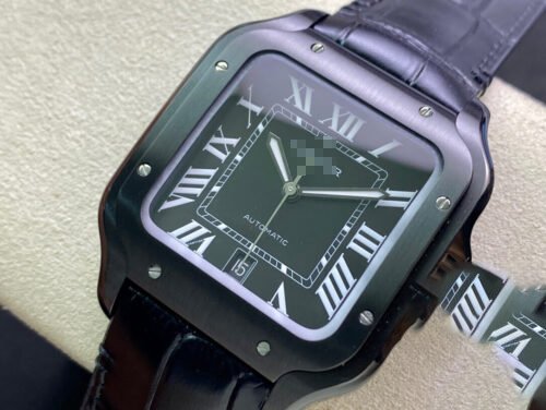 1:1 SUPER REPLICA CARTIER SANTOS WSSA0039 GF FACTORY BLACK STRAP