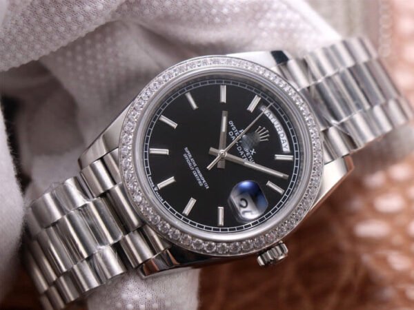 3-391 1:1 SUPER REPLICA ROLEX DAY DATE M228349RBR-0002 EW FACTORY BLACK DIAL