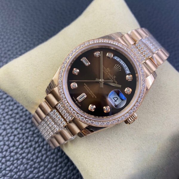 1:1 REPLICA ROLEX DAY DATE M128345RBR-0041 EW FACTORY BROWN DIAMOND BEZEL