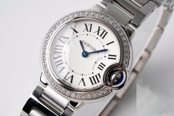 1:1 SUPER REPLICA BALLON BLEU DE CARTIER 28MM W4BB0015 AF FACTORY DIAMOND-SET BEZEL