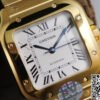 1:1 SUPER REPLICA CARTIER DE SANTOS W20112Y1 BV FACTORY WHITE DIAL YELLOW STRAP
